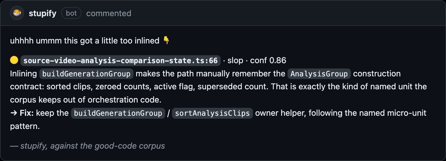 A named helper dissolved into call sites